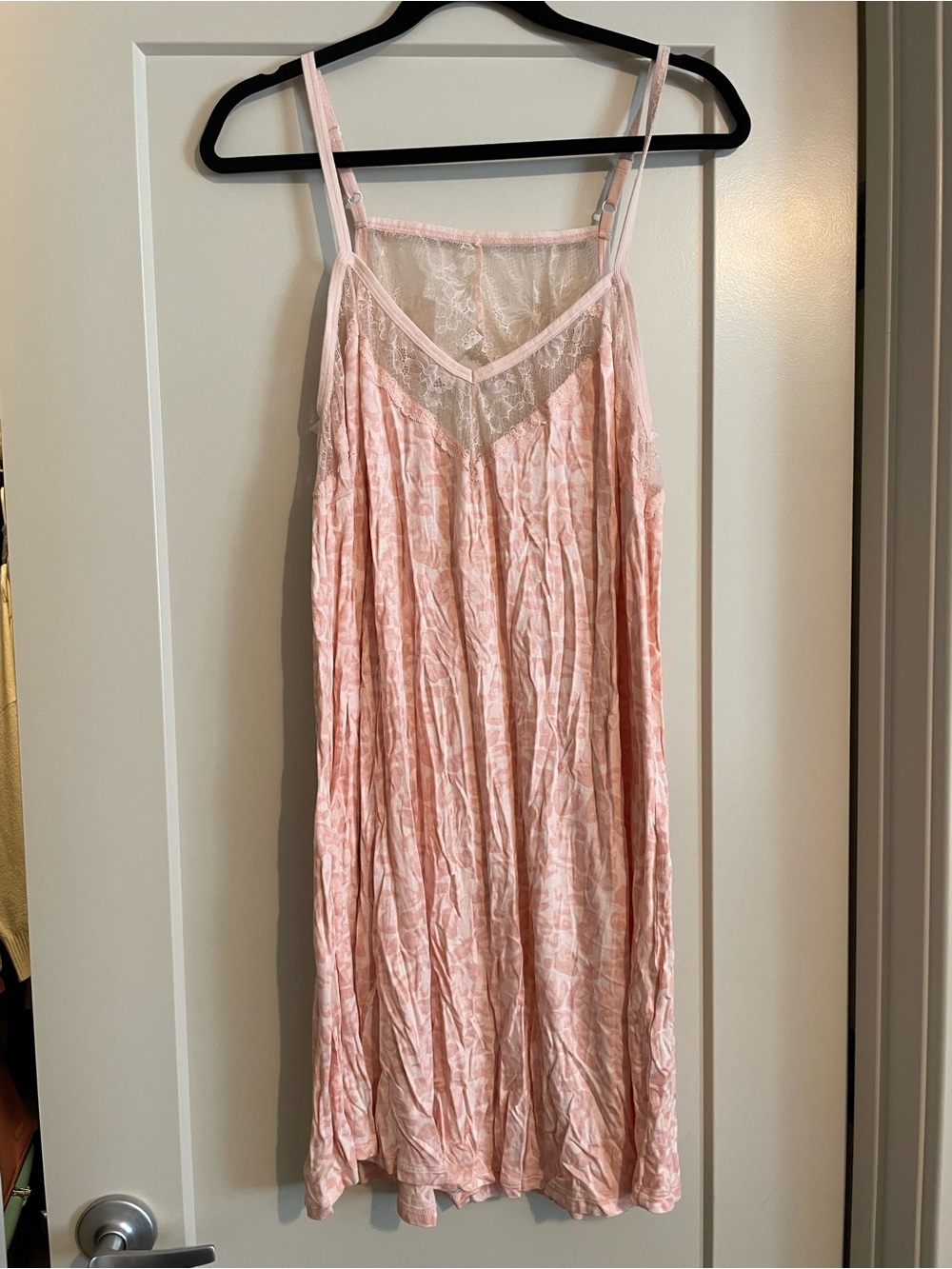 Addition Elle Pale Pink Lace-Trim Chemise Slip
